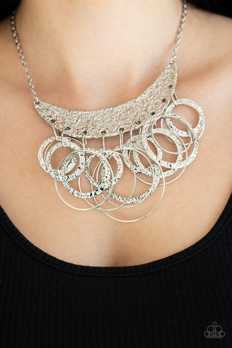 Paparazzi ~ Metro Eclipse ~ Silver Necklace Set