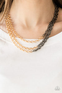 Paparazzi ~ Metro Madness ~ Gold Necklace Set