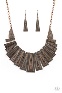 Paparazzi ~ Metro Mane ~ Copper Necklace Set