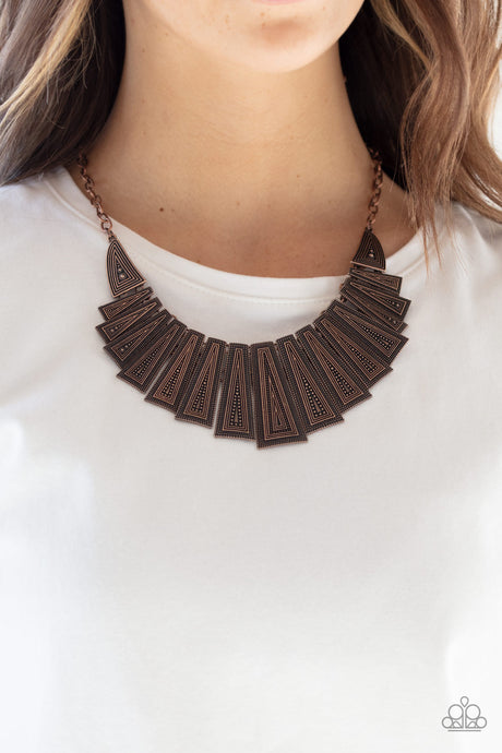 Paparazzi ~ Metro Mane ~ Copper Necklace Set