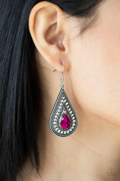 Paparazzi ~ Metro Masquerade ~ Pink Earrings