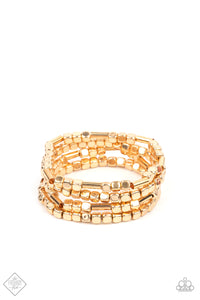 Paparazzi ~ Metro Materials ~ Gold Bracelet (Fashion Fix Exclusive)