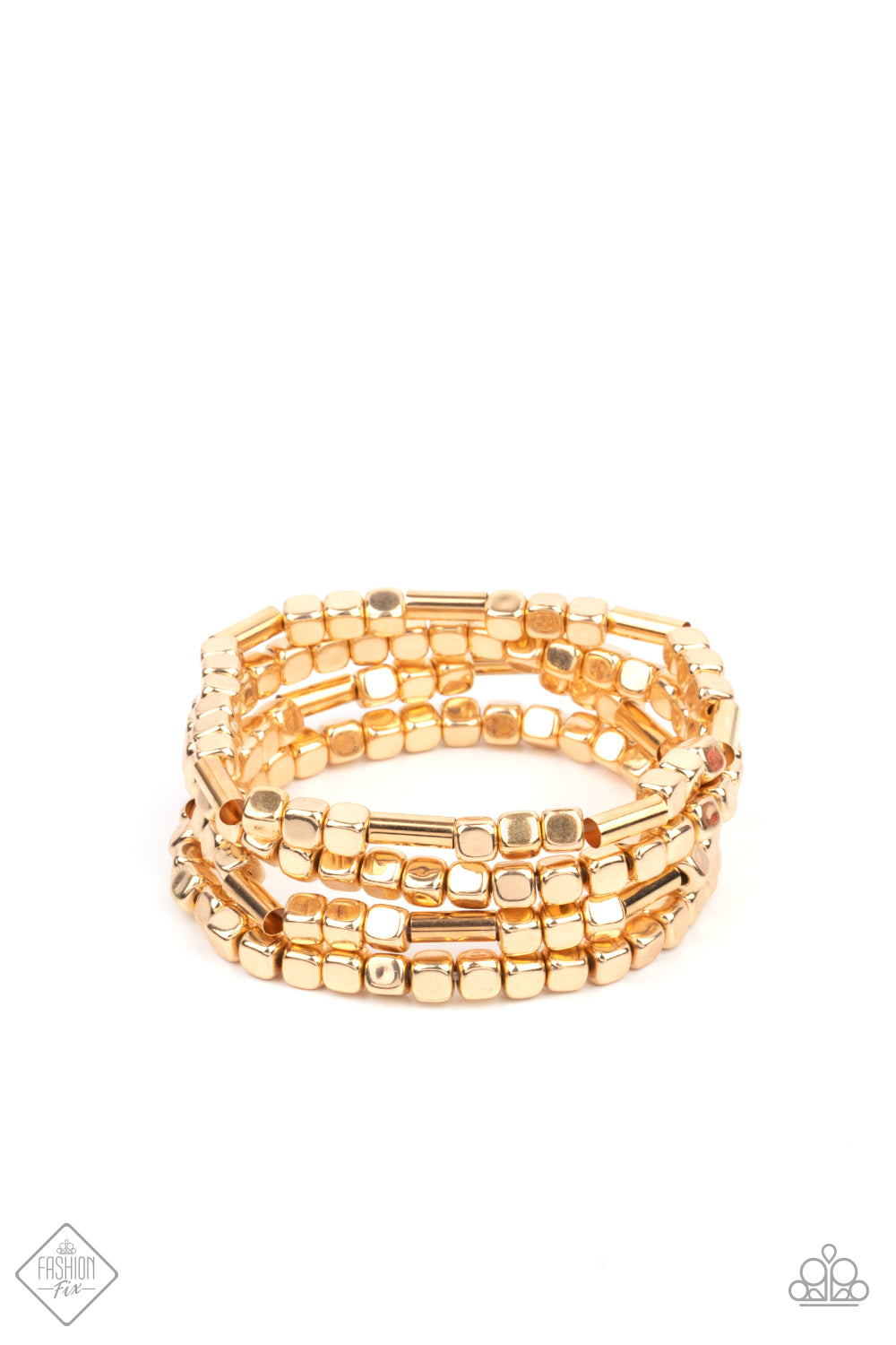 Paparazzi ~ Metro Materials ~ Gold Bracelet (Fashion Fix Exclusive)