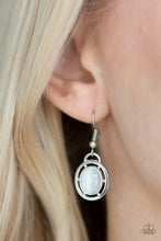Load image into Gallery viewer, Paparazzi ~ Metro Medallion ~ White Cat&#39;s Eye Stone Necklace Set (Life of the Party Exclusive)
