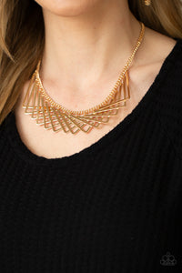Paparazzi ~ Metro Mirage ~ Gold Necklace Set