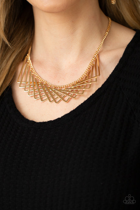 Paparazzi ~ Metro Mirage ~ Gold Necklace Set