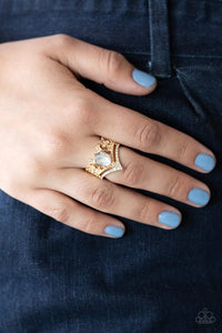 Paparazzi ~ Metro Queen ~ Gold Ring with Stretchy Band