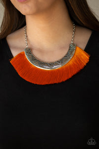 Paparazzi ~ Might and MANE ~ Orange Necklace Set