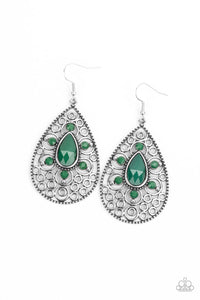 Paparazzi ~ Malibu Gardens ~ Green Earrings