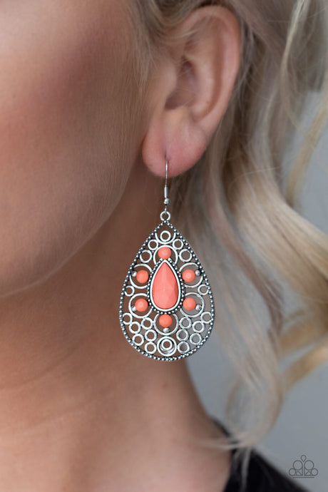 Paparazzi ~ Modern Garden ~ Orange Earrings