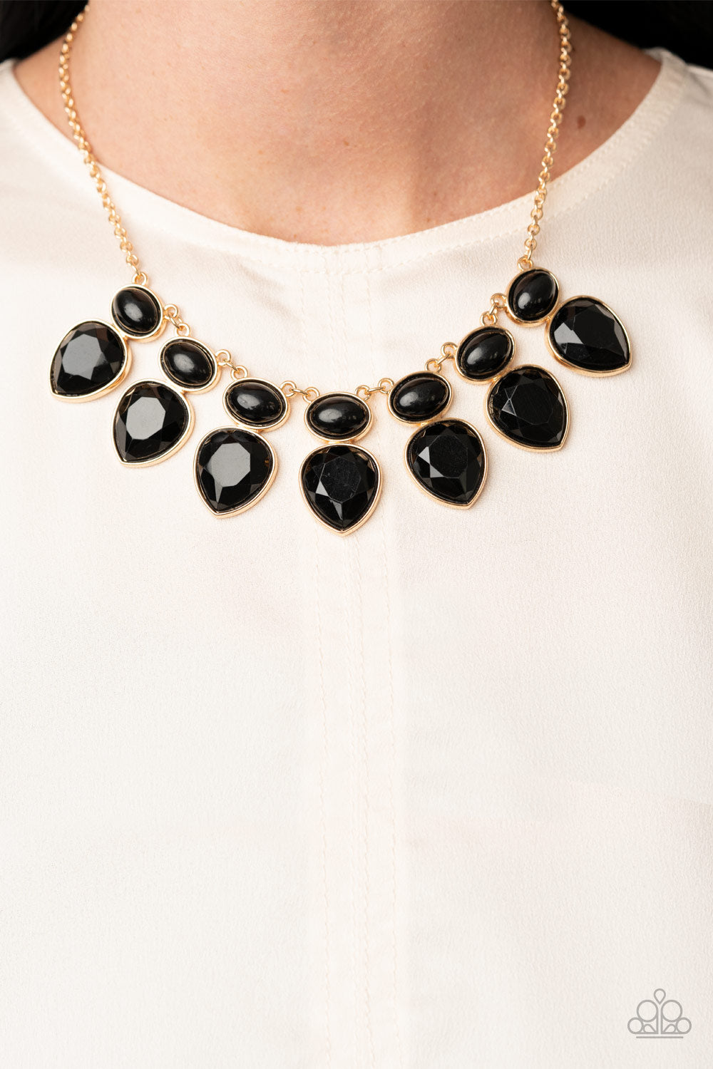 Paparazzi ~ Modern Masquerade ~ Black Necklace Set