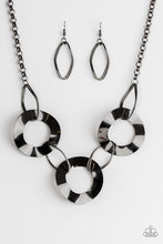 Load image into Gallery viewer, Paparazzi ~ Modern Mechanics ~ Black Gunmetal Necklace Set