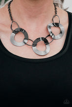 Load image into Gallery viewer, Paparazzi ~ Modern Mechanics ~ Black Gunmetal Necklace Set