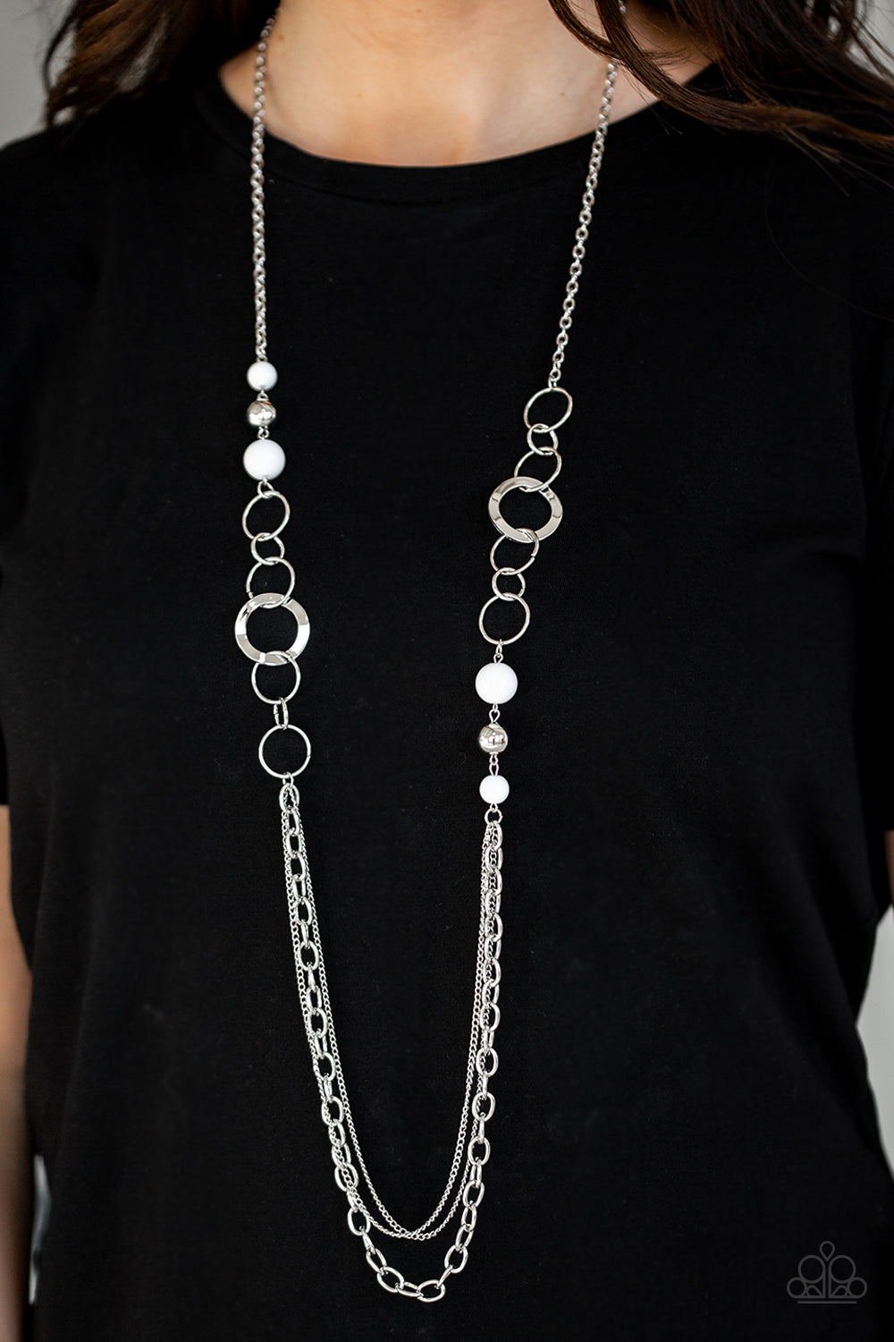 Paparazzi ~ Modern Motley ~ White Necklace Set