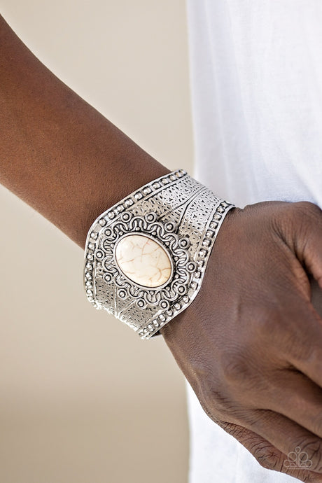 Paparazzi ~ Mojave Majesty ~ White Cuff Bracelet