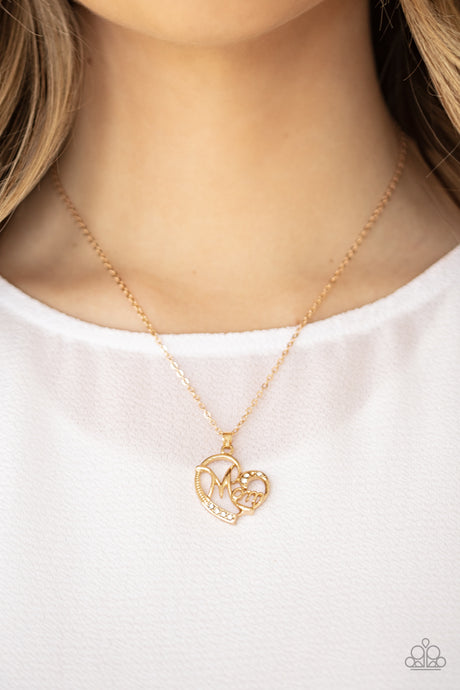Paparazzi - Mom Moments - Gold Necklace Set