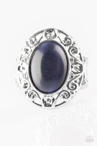 Paparazzi - Moonlit Marigold - Blue Ring with stretchy band