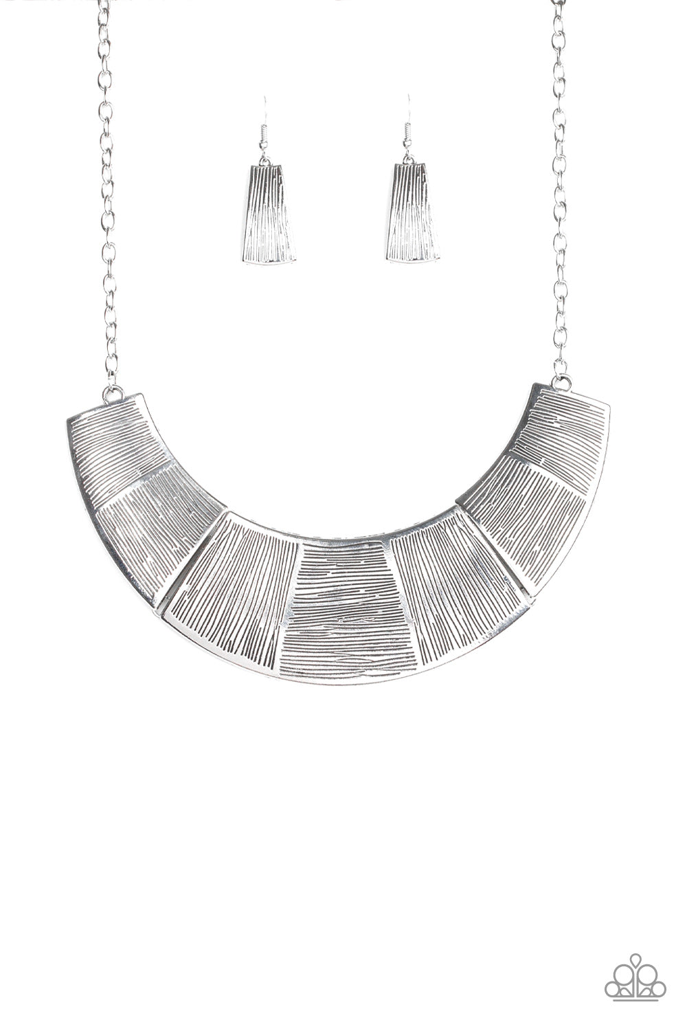 Paparazzi ~ More Roar ~ Silver Necklace Set