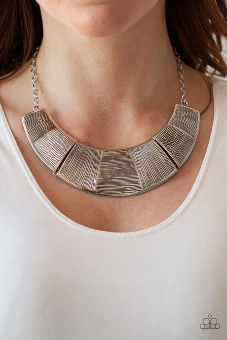 Paparazzi ~ More Roar ~ Silver Necklace Set