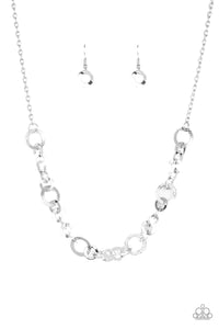Paparazzi ~ Move It On Over ~ Silver Necklace Set