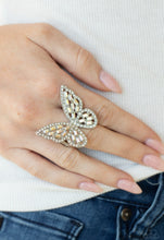 Load image into Gallery viewer, Paparazzi ~ Flauntable Flutter ~ Multi Iridescent Butterfly Ring (Life of the Party Exclusive)