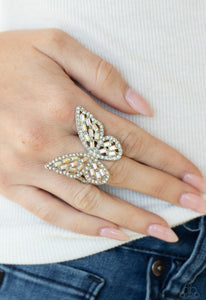 Paparazzi ~ Flauntable Flutter ~ Multi Iridescent Butterfly Ring (Life of the Party Exclusive)