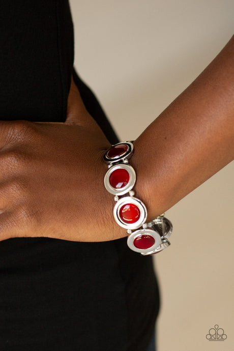 Paparazzi ~ Muster Up The Luster ~ Red Cat's Eye Bracelet