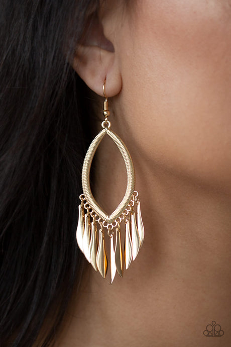 Paparazzi - My Flair Lady  - Gold Earrings - Klassy Jewelz Boutique