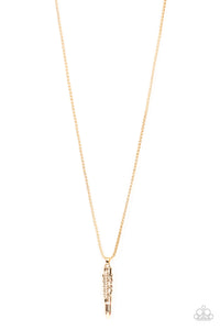Paparazzi ~ Mysterious Marksman ~ Gold Men's Urban Necklace