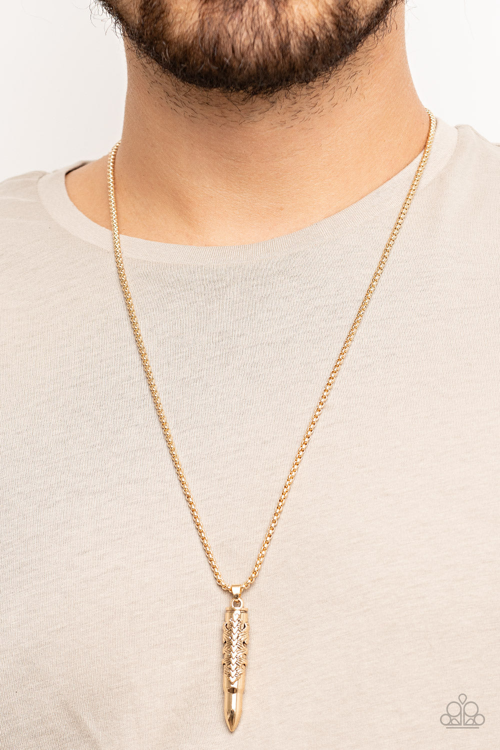 Paparazzi ~ Mysterious Marksman ~ Gold Men's Urban Necklace