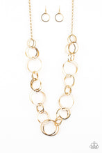 Load image into Gallery viewer, Paparazzi - Natural Born RINGLEADER - Gold Hoop Necklace - Klassy Jewelz Boutique