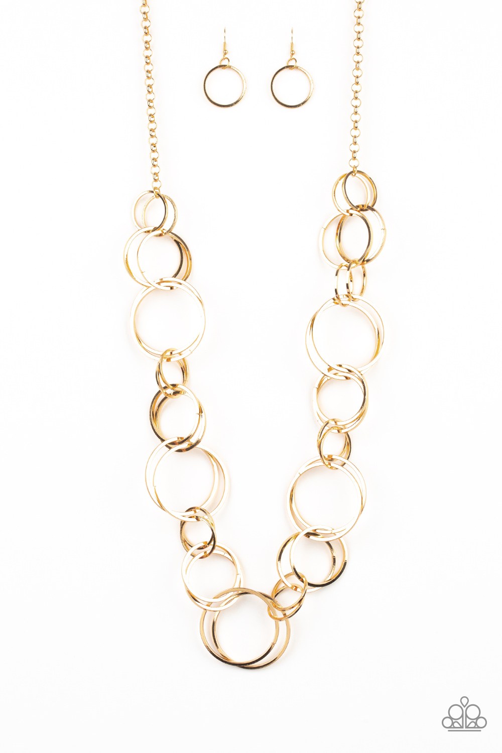 Paparazzi - Natural Born RINGLEADER - Gold Hoop Necklace - Klassy Jewelz Boutique