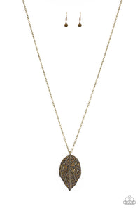 Paparazzi ~ Natural Re-LEAF ~ Brass Necklace Set