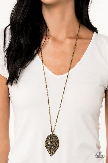 Paparazzi ~ Natural Re-LEAF ~ Brass Necklace Set