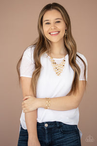 Paparazzi ~ Net Result ~ Gold Necklace Set