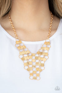 Paparazzi ~ Net Result ~ Gold Necklace Set