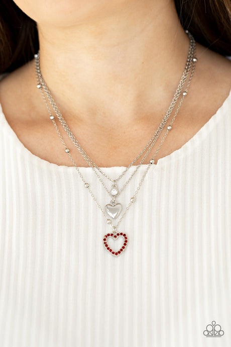 Paparazzi ~ Never Miss a Beat ~ Red Necklace Set