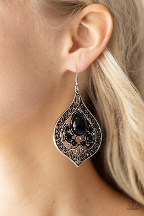 Paparazzi ~ New Delhi Nouveau ~ Black Earrings