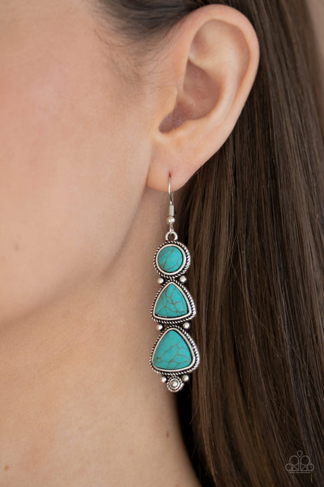 Paparazzi ~ New Frontier ~ Blue Earrings