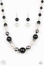 Load image into Gallery viewer, Paparazzi ~ New York Nightlife ~ Fashion Fix ~ White, Black, and Silver Necklace &amp; Bracelet Set