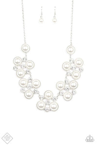 Paparazzi ~ Night At The Symphony ~ White Pearl and Rhinestone Necklace Set (Fashion Fix Exclusive)