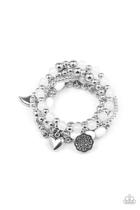 Paparazzi -  No CHARM Done - White Bracelet