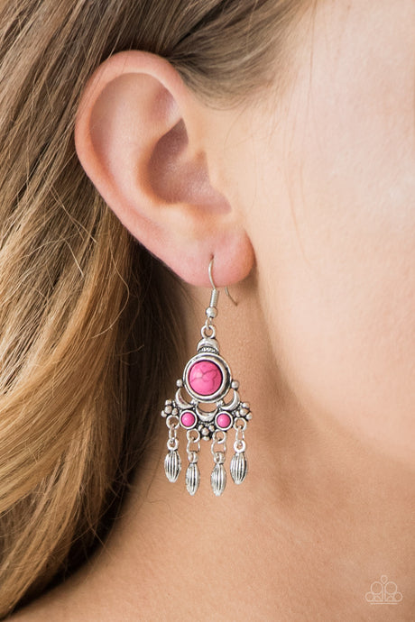 Paparazzi ~ No Place Like HOMESTEAD ~ Pink Earrings