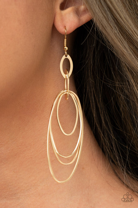 Paparazzi ~ OVAL The Moon ~ Gold Earrings