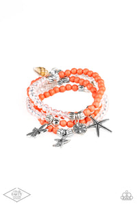 Paparazzi ~ Ocean Breeze ~ Orange Bracelet (Life of the Party Exclusive)