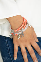 Load image into Gallery viewer, Paparazzi ~ Ocean Breeze ~ Orange Bracelet (Life of the Party Exclusive)