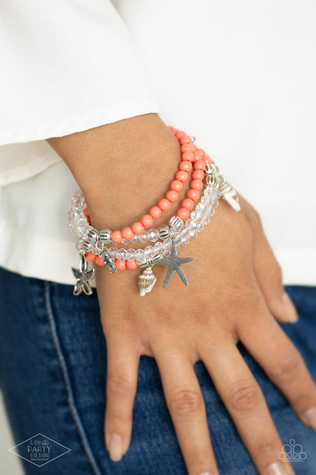 Paparazzi ~ Ocean Breeze ~ Orange Bracelet (Life of the Party Exclusive)