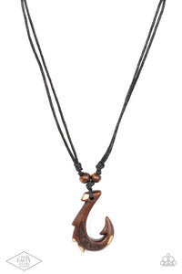 Paparazzi ~ Off The Hook ~ Men's Brown Urban Necklace (Life of the Party Exclusive)