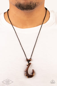 Paparazzi ~ Off The Hook ~ Men's Brown Urban Necklace (Life of the Party Exclusive)
