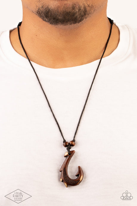 Paparazzi ~ Off The Hook ~ Men's Brown Urban Necklace (Life of the Party Exclusive)